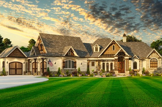 Exterior - Front Elevation 4 for Craftsman House Plan #54-729 - 4 bed, 4 bath