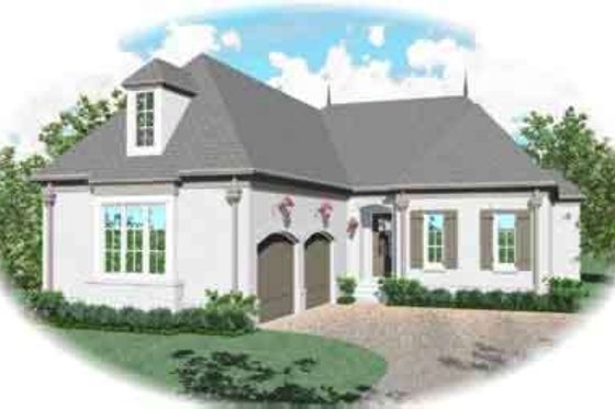 Exterior - Front Elevation for European House Plan #81-630 - 3 bed, 3 bath