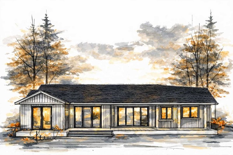 House Blueprint - Exterior - Rear Elevation for Country House Plan #1101-58 - 3 bed, 3.5 bath