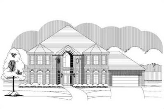 Exterior - Front Elevation for Traditional House Plan #411-188 - 6 bed, 4 bath