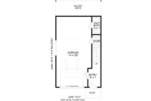 Floor Plan - Main Floor for Contemporary House Plan #932-1030 - 1 bed, 1.5 bath