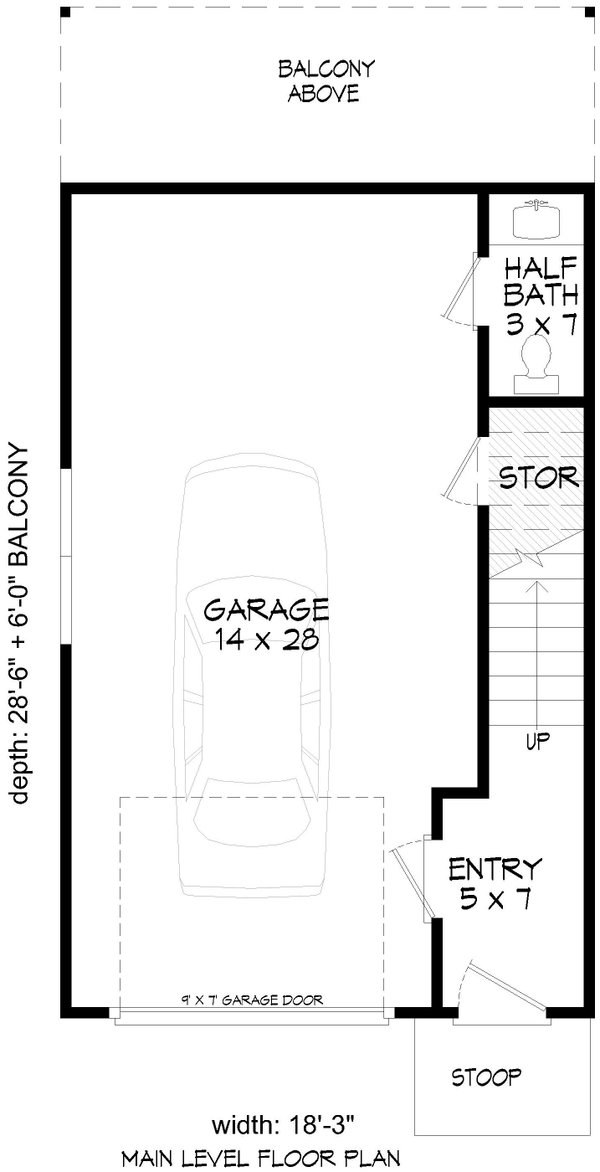 Contemporary Floor Plan - Main Floor Plan #932-1030