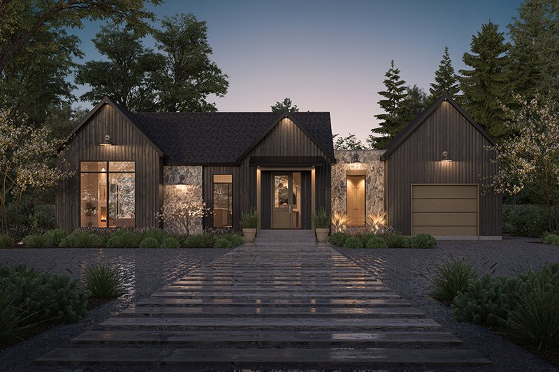 House Blueprint - Modern Exterior - Front Elevation Plan #23-2840