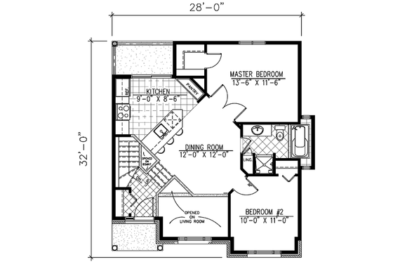 Floor Plan - Main Floor for Southern House Plan #138-194 - 4 bed, 2 bath