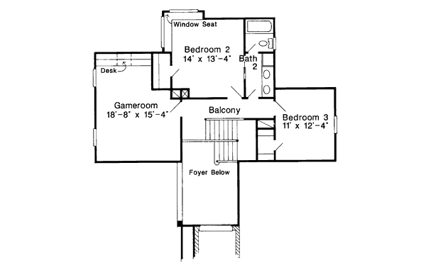 House Plan Design - Cottage Floor Plan - Upper Floor Plan #410-364