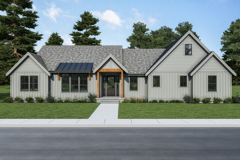 House Blueprint - Farmhouse Exterior - Front Elevation Plan #1070-117