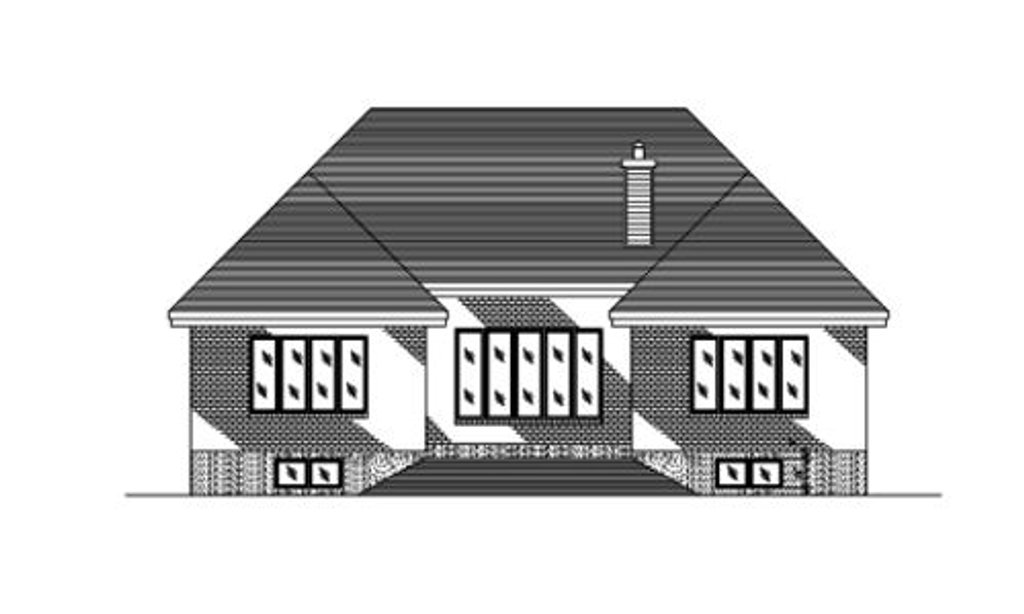 Exterior - Rear Elevation for Southern House Plan #138-233 - 2 bed, 1 bath