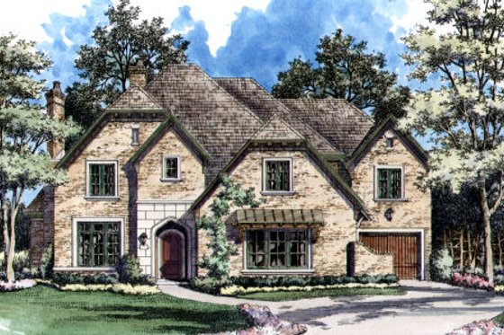 Exterior - Front Elevation for European House Plan #141-298 - 5 bed, 5.5 bath