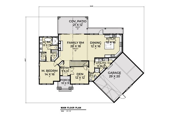 Farmhouse Floor Plan - Main Floor Plan #1070-156