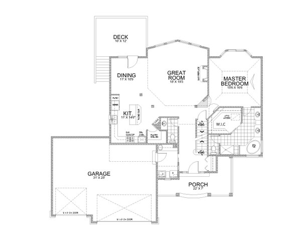 Home Plan - Craftsman Floor Plan - Main Floor Plan #112-220