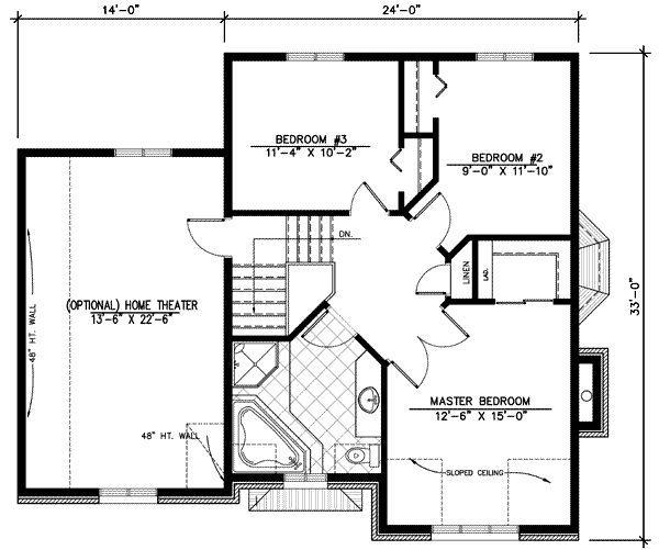 European Floor Plan - Upper Floor Plan #138-112