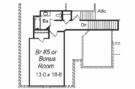 Floor Plan - Upper Floor for European House Plan #329-293 - 5 bed, 3.5 bath