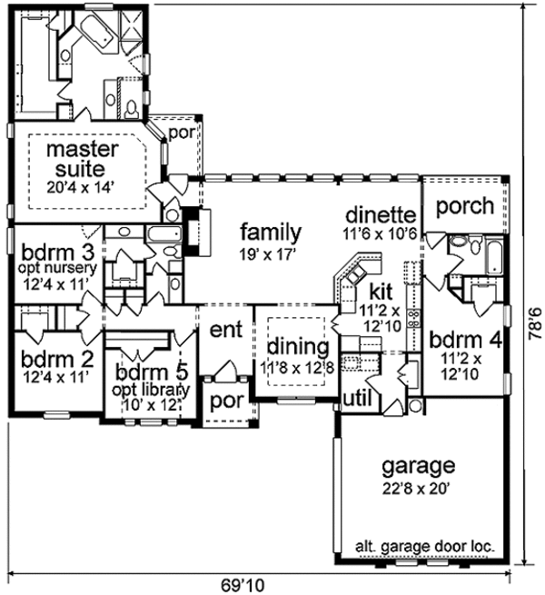 House Blueprint - European Floor Plan - Main Floor Plan #84-252