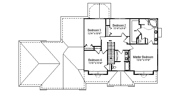 Colonial Floor Plan - Upper Floor Plan #49-149
