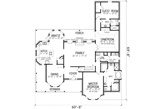 Floor Plan - Main Floor for Victorian House Plan #410-406 - 4 bed, 3 bath