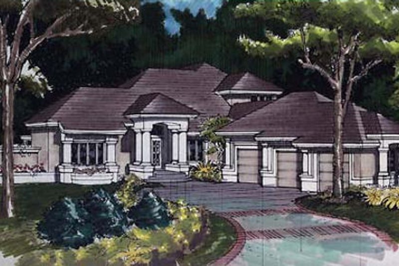 House Design - Mediterranean Exterior - Front Elevation Plan #320-384