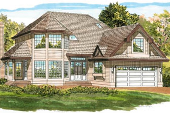 Exterior - Front Elevation for Traditional House Plan #47-481 - 3 bed, 2.5 bath