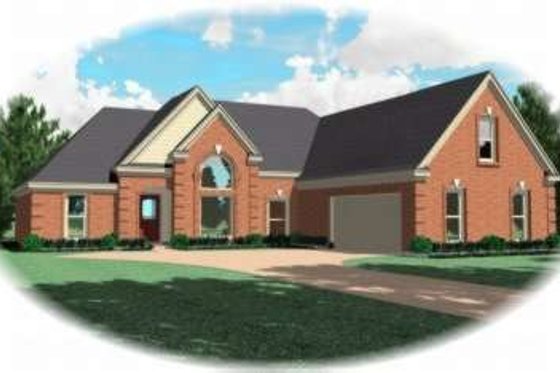 Exterior - Front Elevation for European House Plan #81-984 - 3 bed, 2 bath