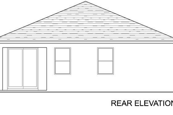 Exterior - Rear Elevation for Traditional House Plan #1058-241 - 3 bed, 2 bath