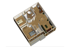 Floor Plan - Main Floor 1 for Country House Plan #25-4448 - 2 bed, 1 bath
