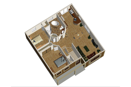 Floor Plan - Main Floor 1 for Country House Plan #25-4448 - 2 bed, 1 bath