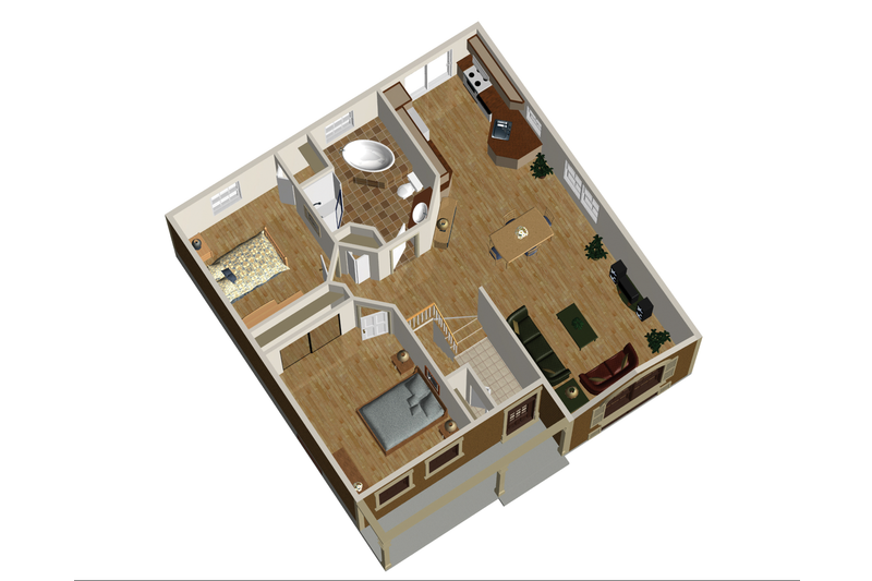 Home Plan - Floor Plan - Main Floor 1 for Country House Plan #25-4448 - 2 bed, 1 bath