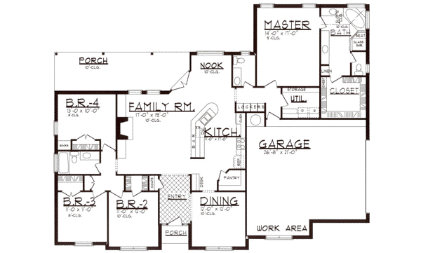 Dream House Plan - European Floor Plan - Main Floor Plan #62-111