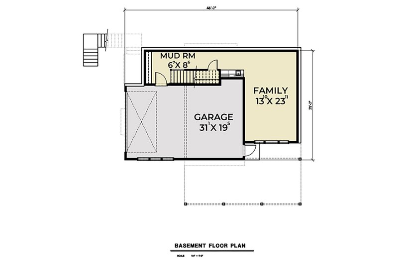 Home Plan - Floor Plan - Lower Floor for Contemporary House Plan #1070-45 - 3 bed, 2.5 bath