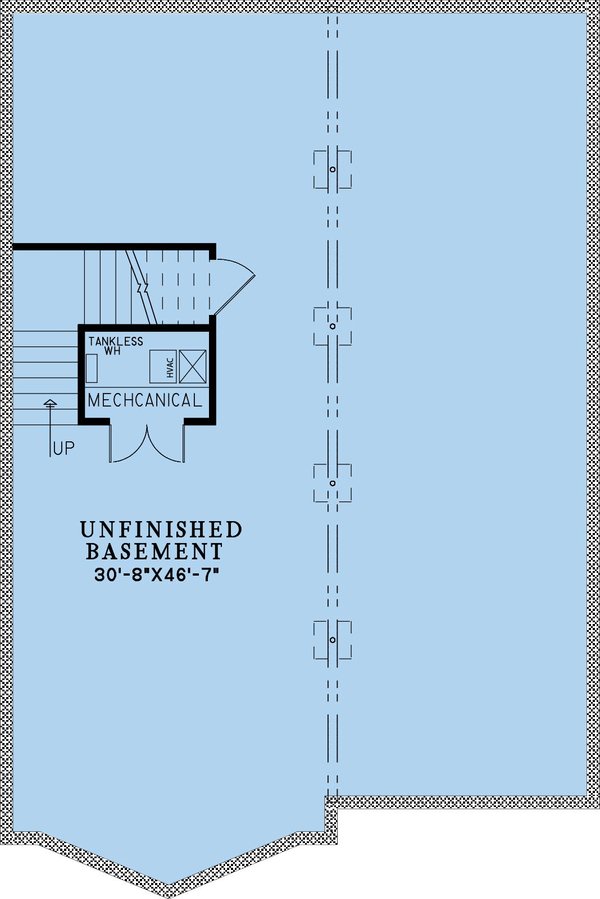 House Blueprint - Cabin Floor Plan - Lower Floor Plan #923-407