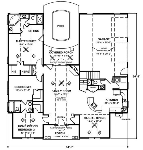 Country Floor Plan - Main Floor Plan #56-243