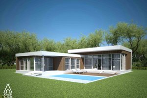 Exterior - Other Elevation 3 for Modern House Plan #552-2 - 3 bed, 2 bath