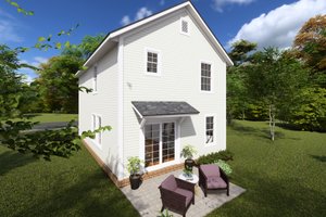 Exterior - Rear Elevation for Cottage House Plan #513-2222 - 3 bed, 2.5 bath