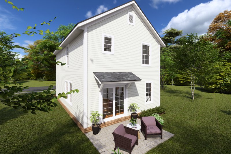 Architectural House Design - Exterior - Rear Elevation for Cottage House Plan #513-2222 - 3 bed, 2.5 bath