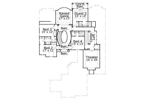 European Floor Plan - Upper Floor Plan #411-853