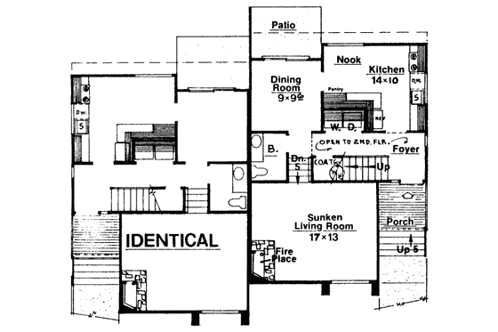 Floor Plan - Main Floor for Contemporary House Plan #303-226 - 2 bed, 2.5 bath