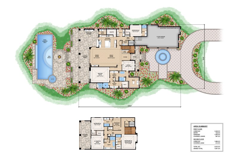Home Plan - Floor Plan - Main Floor for Cottage House Plan #1083-18 - 5 bed, 5.5 bath
