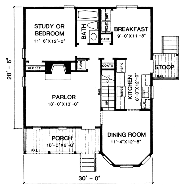 Victorian Floor Plan - Main Floor Plan #10-228