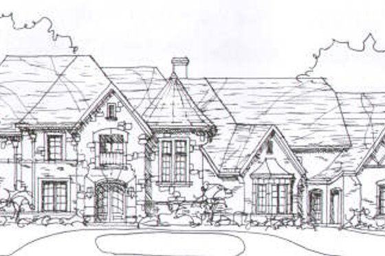 Exterior - Front Elevation for European House Plan #141-226 - 4 bed, 4.5 bath