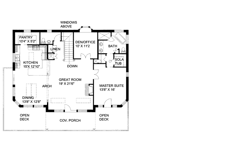 Dream House Plan - Floor Plan - Upper Floor for Bungalow House Plan #117-633 - 3 bed, 3.5 bath