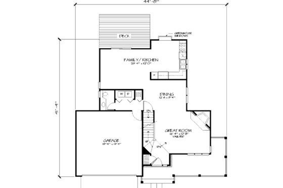 Floor Plan - Main Floor for Country House Plan #320-348 - 2 bed, 2.5 bath