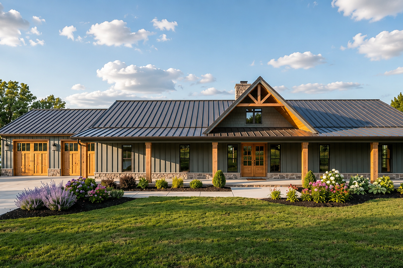 Architectural House Design - Exterior - Front Elevation 2 for Farmhouse House Plan #923-503 - 5 bed, 3.5 bath