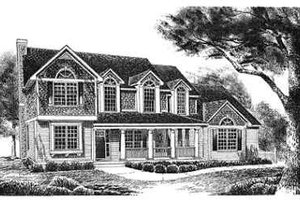 Country Exterior - Front Elevation Plan #70-348
