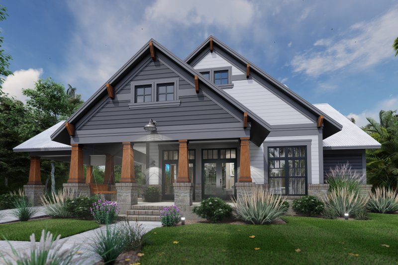 Dream House Plan - Exterior - Front Elevation 3 for Bungalow House Plan #120-279 - 3 bed, 2 bath