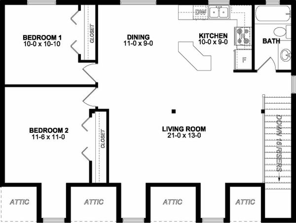 Traditional Floor Plan - Upper Floor Plan #126-162