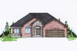Ranch Exterior - Front Elevation Plan #5-241