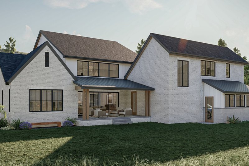 House Blueprint - Exterior - Rear Elevation for European House Plan #455-624 - 5 bed, 5.5 bath