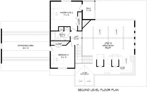 Farmhouse Floor Plan - Upper Floor Plan #932-1066