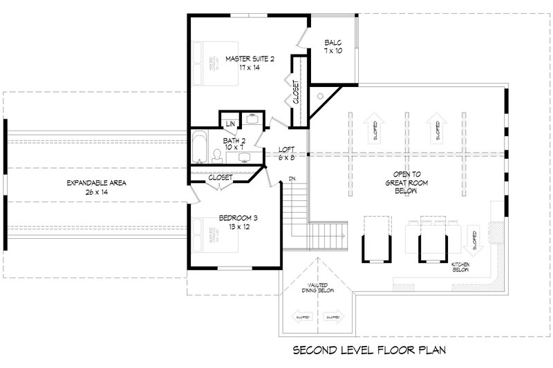House Plan Design - Floor Plan - Upper Floor for Farmhouse House Plan #932-1066 - 3 bed, 3.5 bath