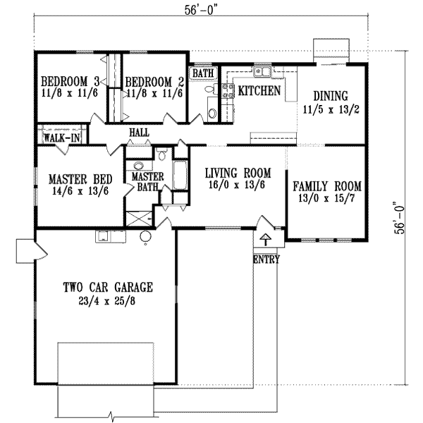 Ranch Floor Plan - Main Floor Plan #1-1318