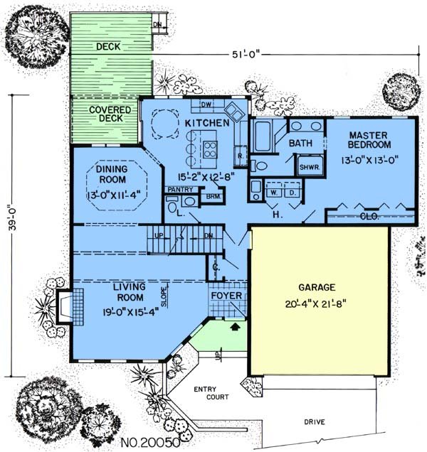 Floor Plan - Main Floor for Contemporary House Plan #312-253 - 3 bed, 2.5 bath